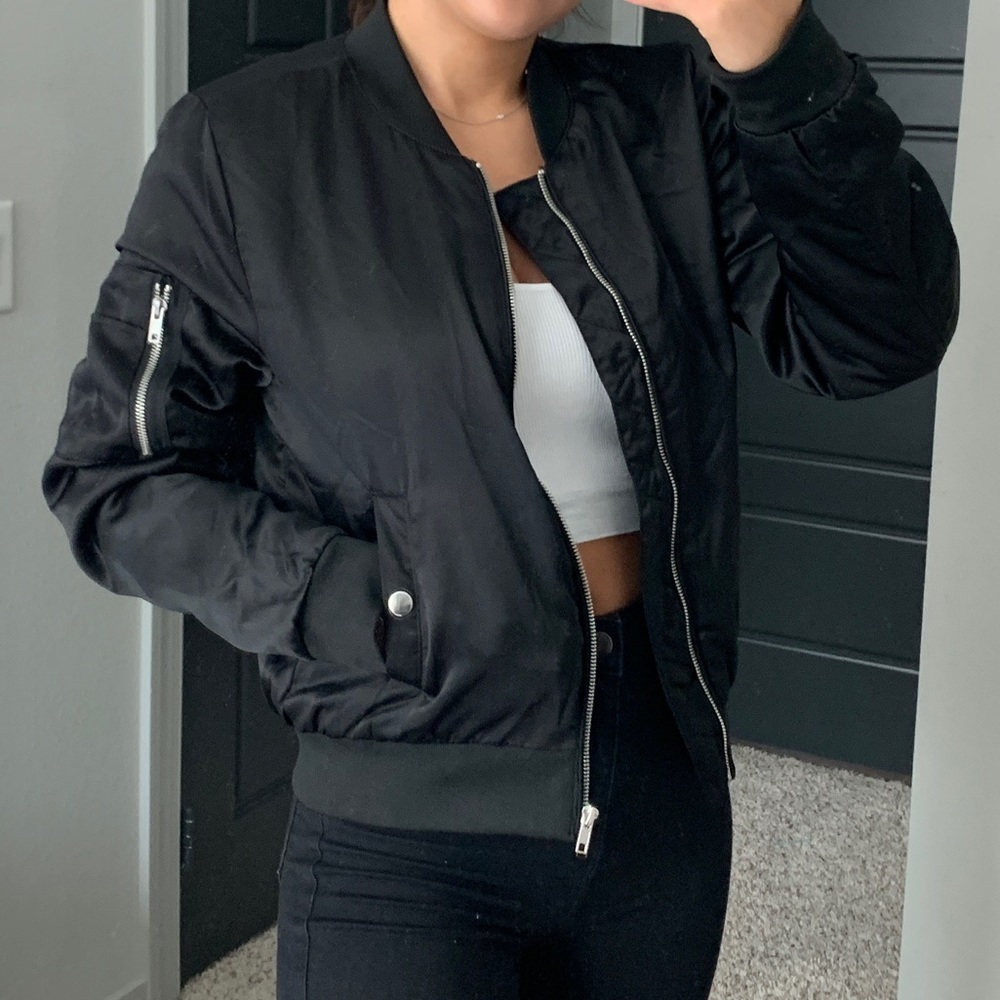 Forever 21 Black Bomber Jacket